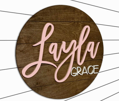 Wall Decor | Round Wood Sign | Personalized Name Sign