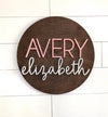 Wall Decor | Round Wood Sign | Personalized Name Sign